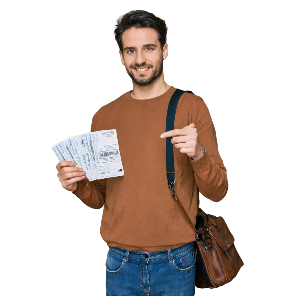 Traveler with tickets