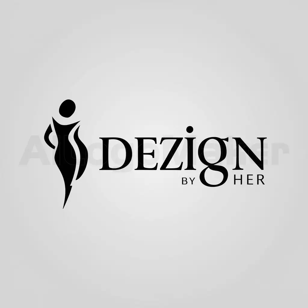 a logo design,with the text "Dezign By Her  ", main symbol:Lady,Moderate,be used in  Others  industry,clear background
