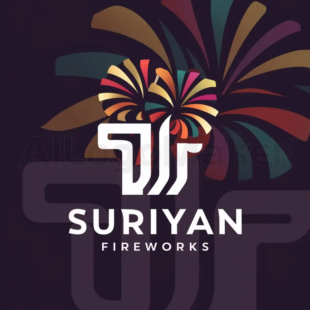 a logo design,with the text "Suriyan Fireworks", main symbol:Fireworks,Moderate,clear background