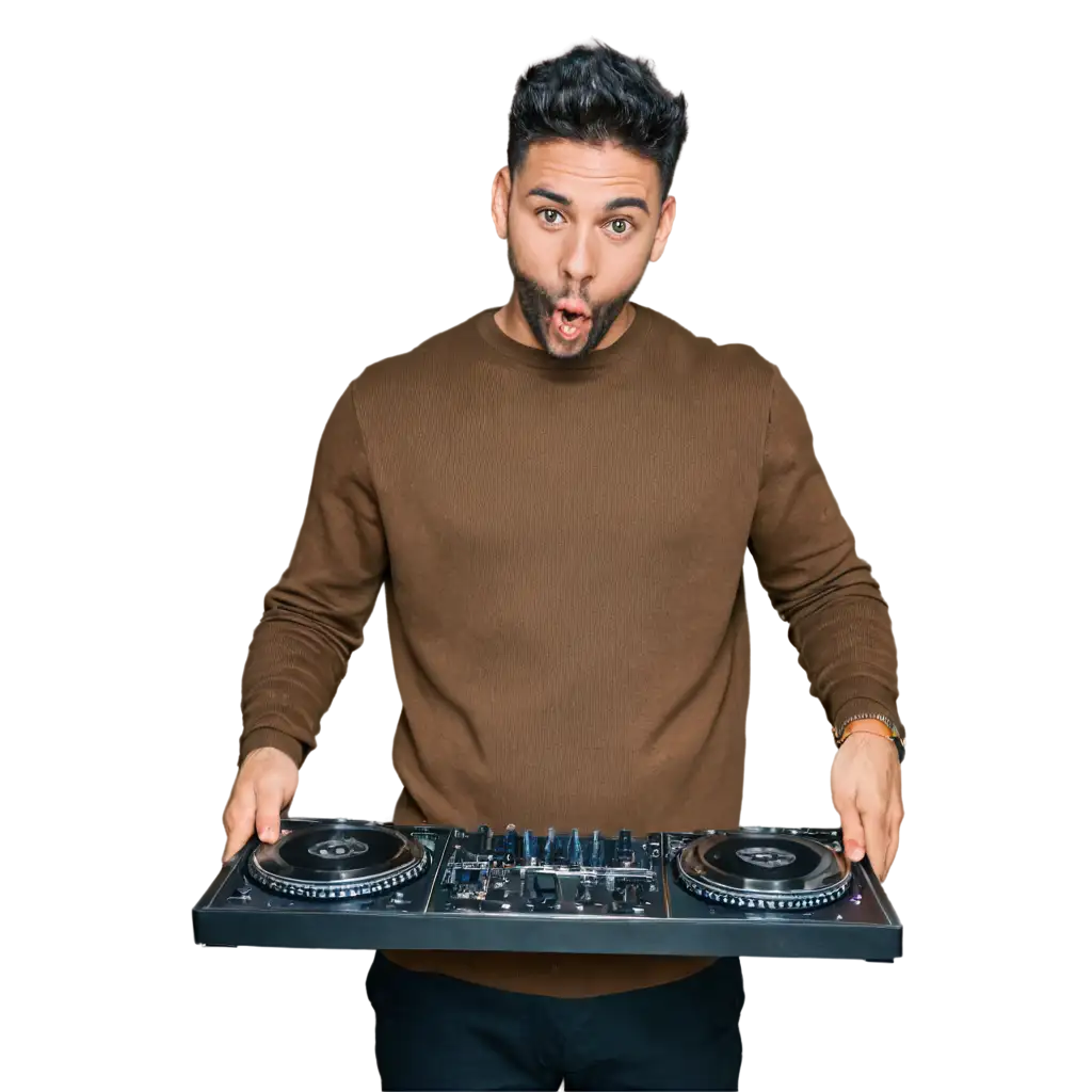 Dynamic-DJ-Making-Crazy-Face-with-Sampler-PNG-Image-for-Music-Websites-and-Blogs