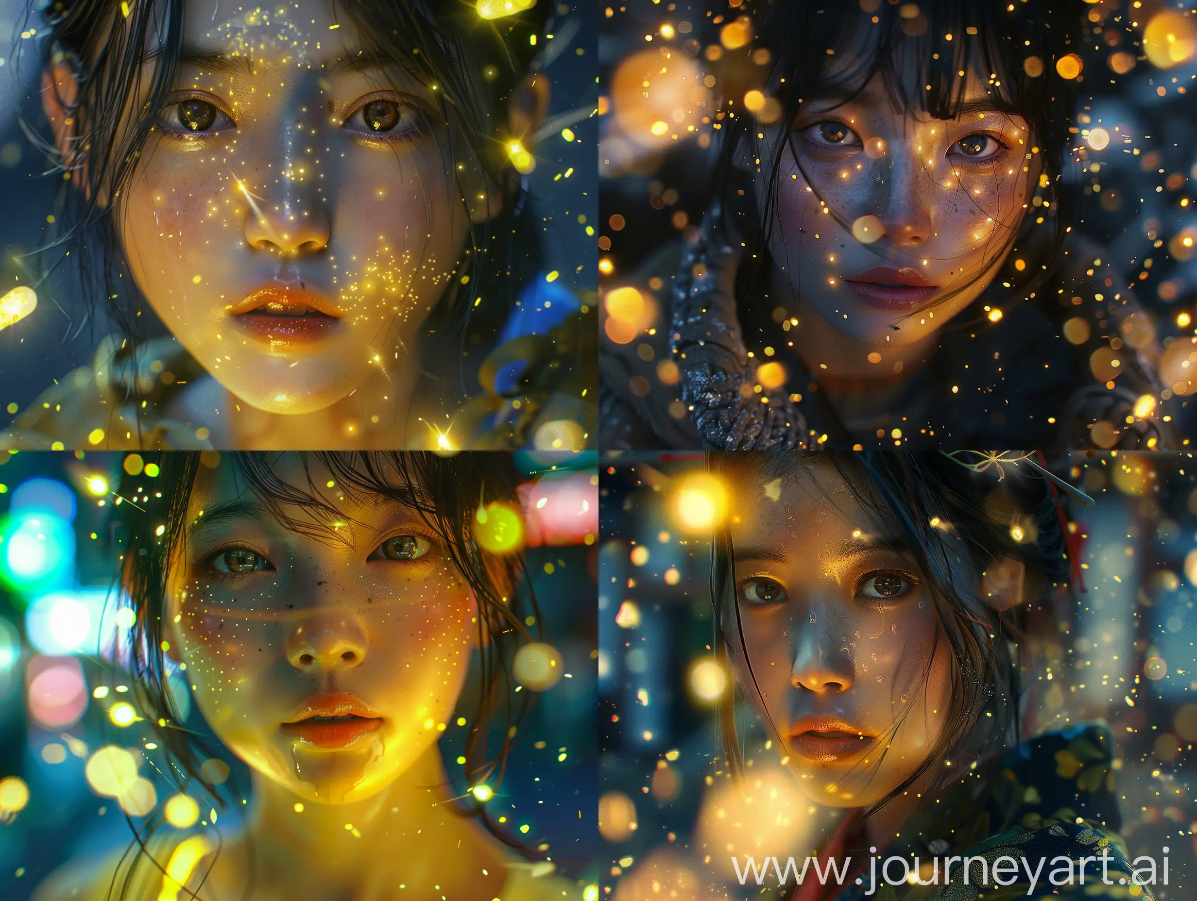 1japan girl, 8k, masterpiece, ultra-realistic, best quality, high resolution, high definition,fancy light, volumetric light, fireflies