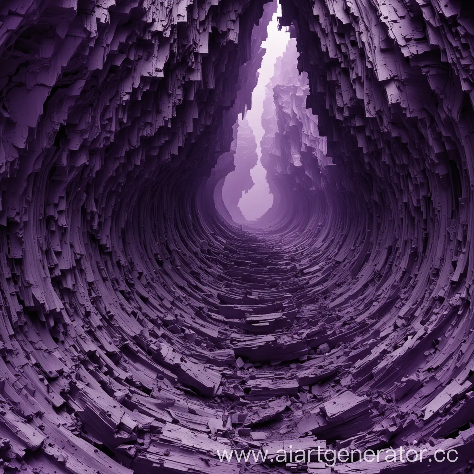 Сгенерируй картинку с названием Collapse в фиолетовых тонах