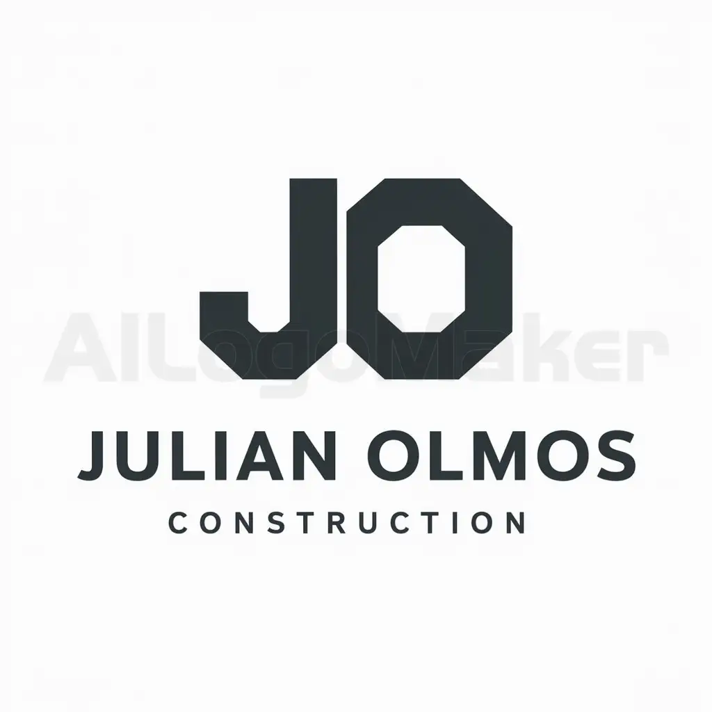 a logo design,with the text "JULIAN OLMOS", main symbol:JO,Moderate,be used in Construction industry,clear background