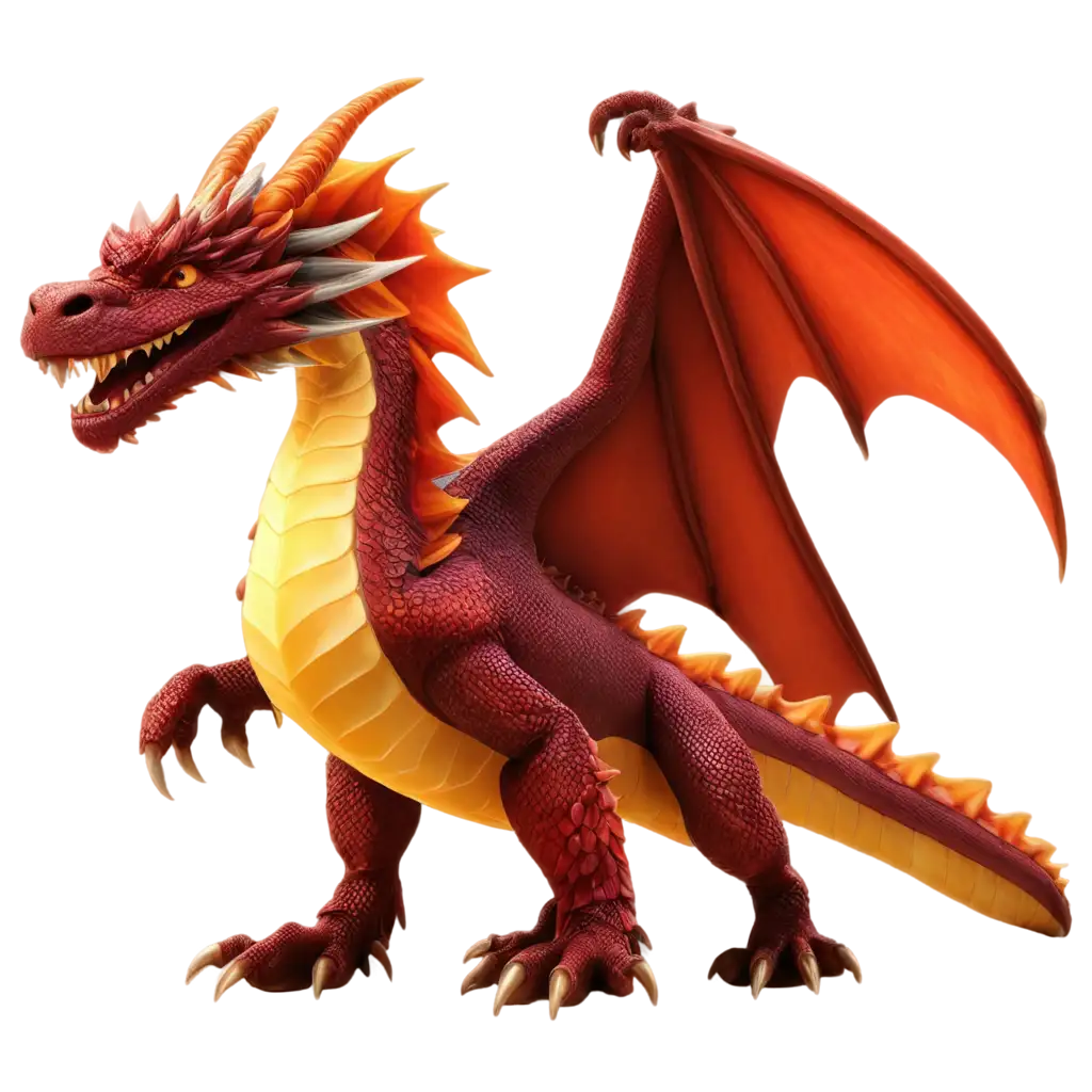 a mighty and brave and fiery dragon