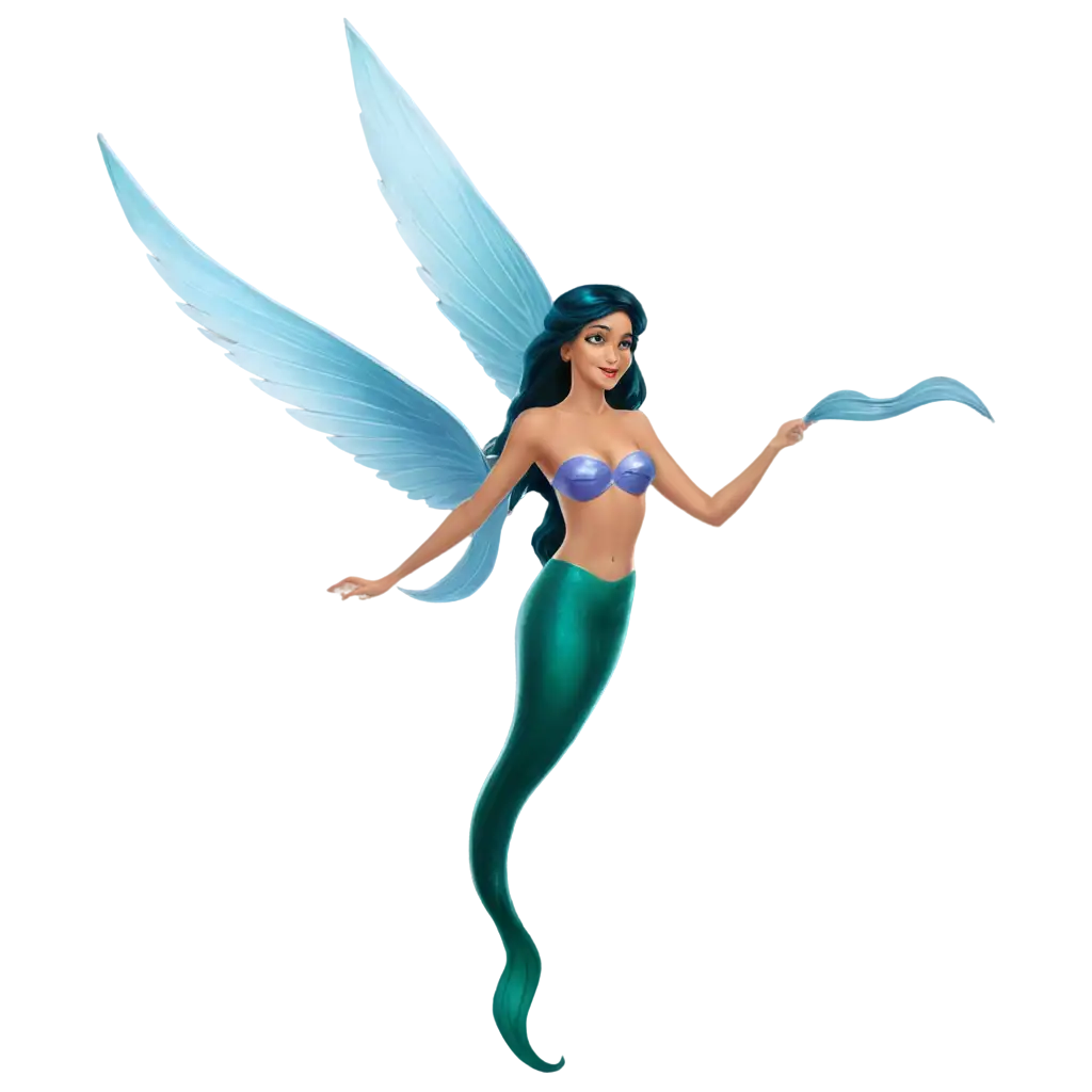 The girl with the wings and tail of a mermaid