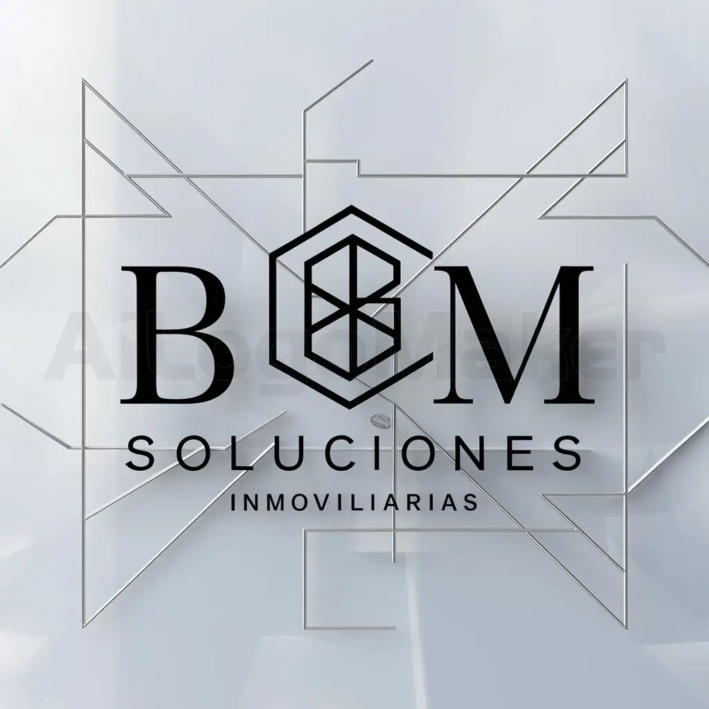 a logo design,with the text "B&M  SOLUCIONES INMOVILIARIAS", main symbol:INITIALS OF NAMES,complex,clear background