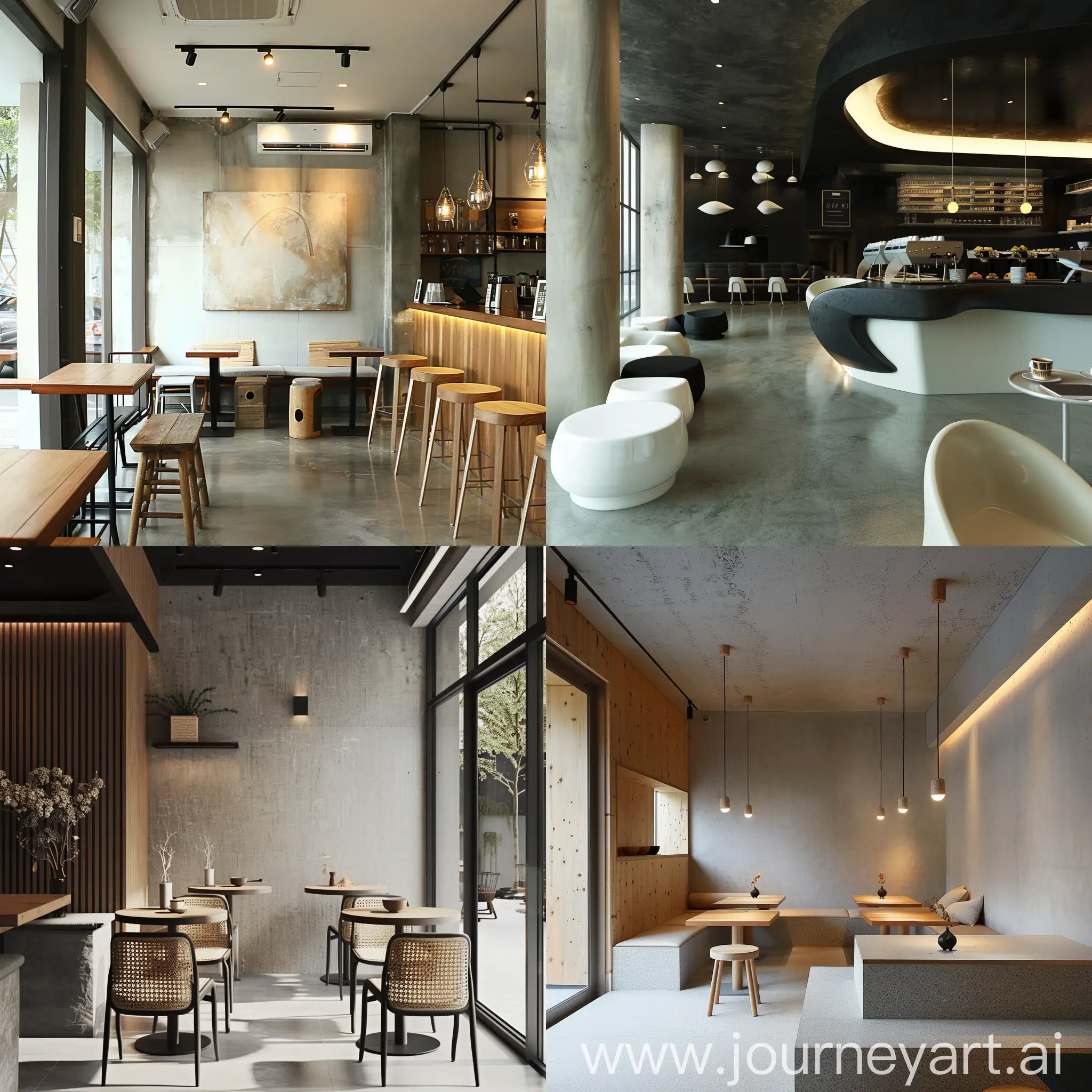 дизайн кафе в современном минималистичном стиле