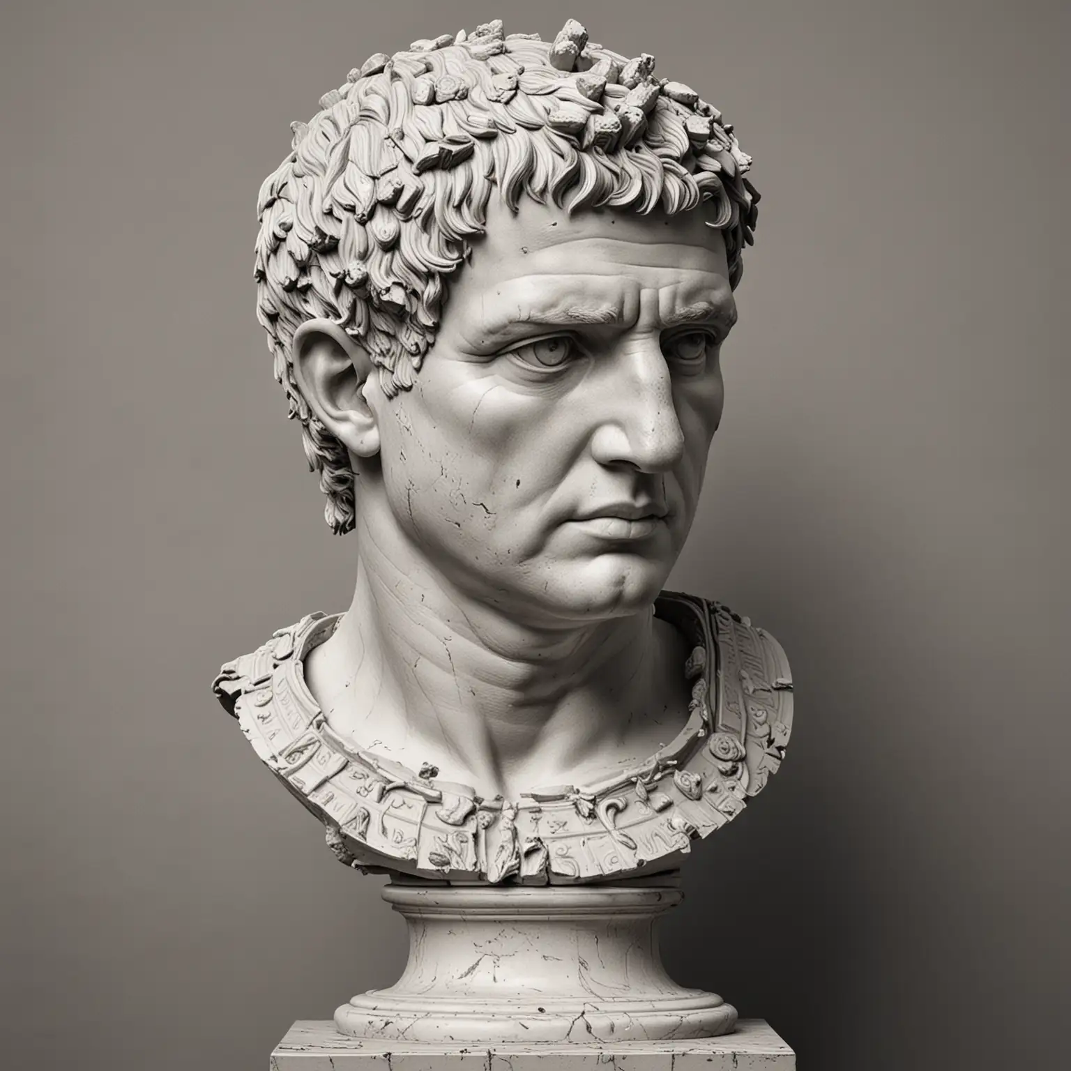 Surreal Fusion Bust of Caesar Augustus Revealing Roman Colosseum