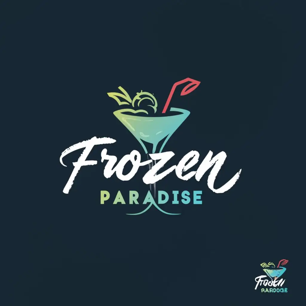 LOGO-Design-for-Frozen-Paradise-Refreshing-Cocktail-Theme-on-Clear-Background