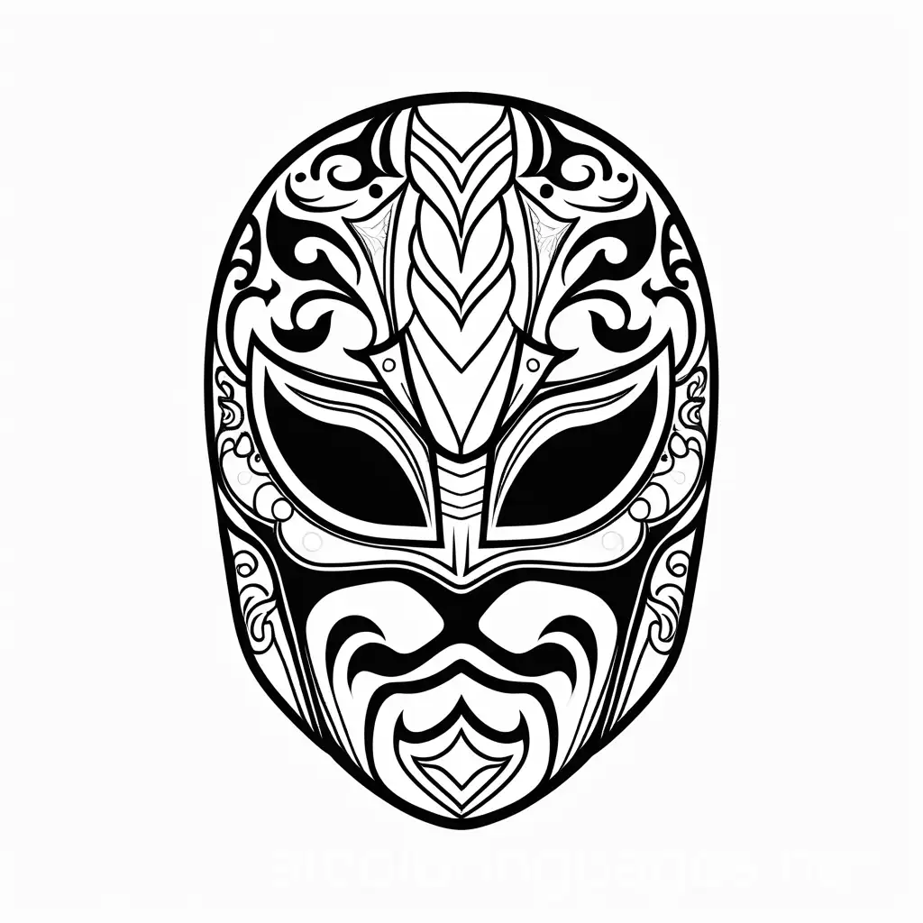 Luchador-Wrestling-Mask-Coloring-Page-Bold-Black-and-White-Line-Art