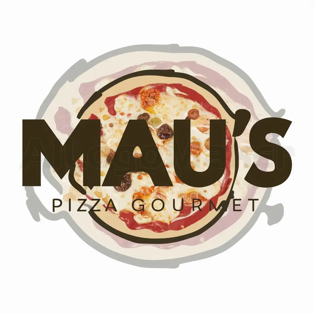 LOGO-Design-For-Maus-Gourmet-Pizza-Emblem-for-Restaurant-Branding