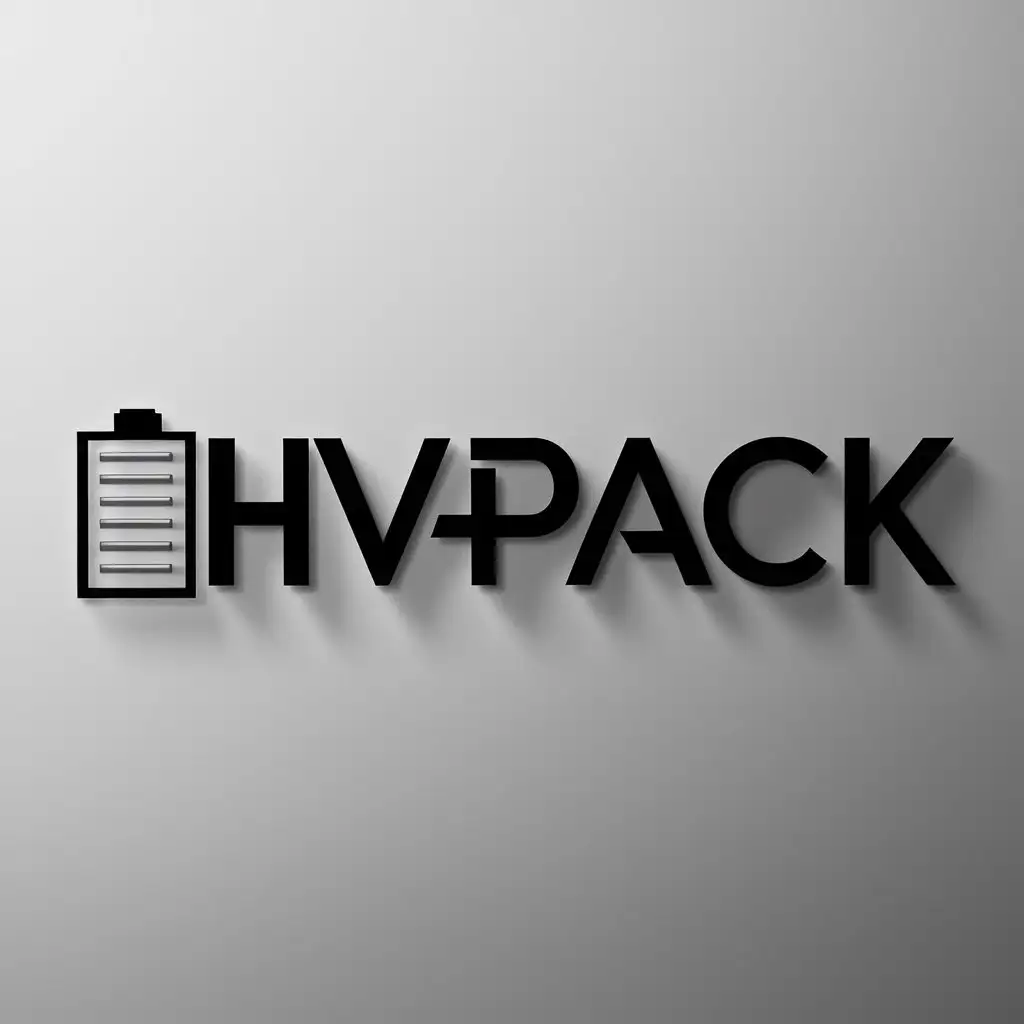 a logo design,with the text "HVPACK", main symbol:energy storage battery,Moderate,be used in Technology industry,clear background