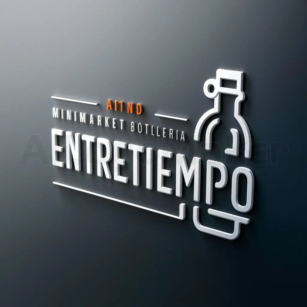 a logo design,with the text "MINIMARKET AND BOTILLERIA ENTRETIEMPO", main symbol:botellacerveza,Moderate,clear background