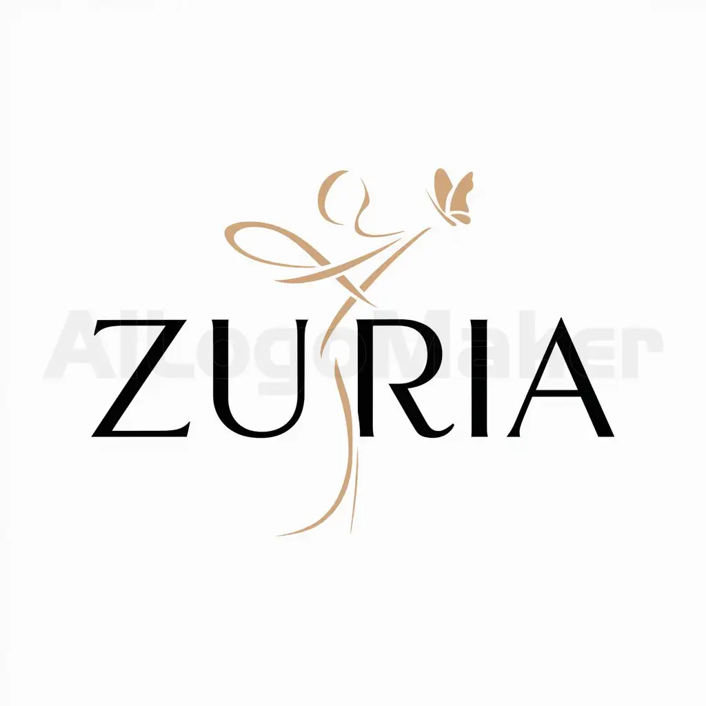 LOGO-Design-For-ZURIA-Minimalistic-Butterfly-Emblem-on-Clear-Background