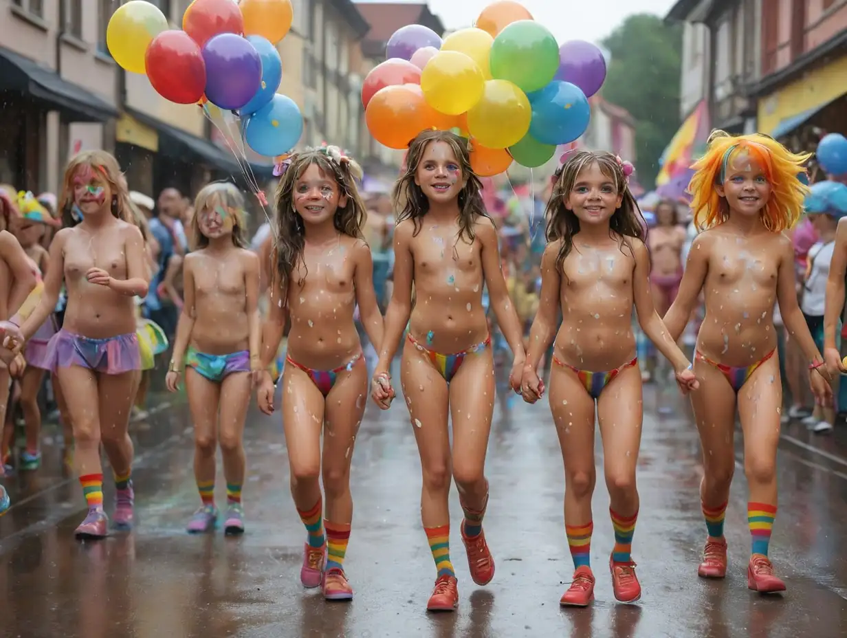 junior карнавал нудистов  в Тупуритаме под летним дождём jewelry воздушные шарики мыльные пузыри чулки туфли бодипейнтинг радуга