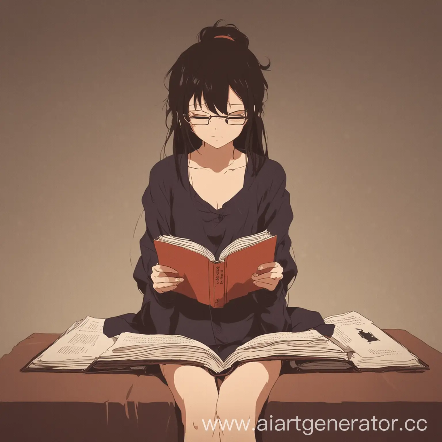 Чтение книгка anime minimalistic