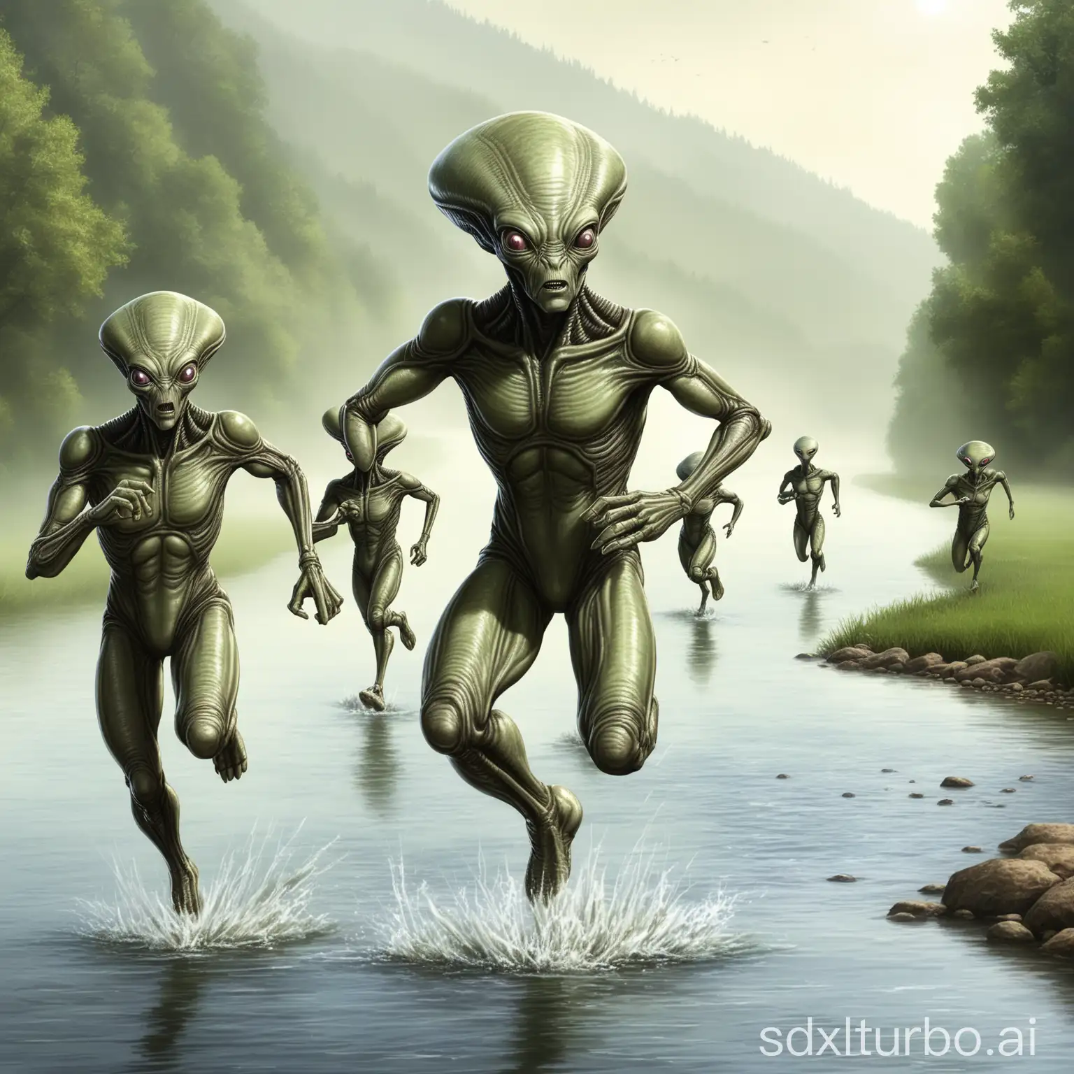 river-side running aliens