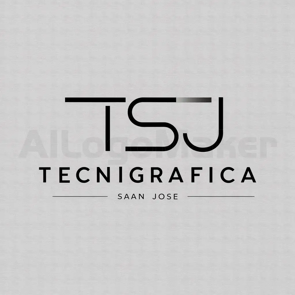 a logo design,with the text "tecnigrafica san jose", main symbol:tsj,Minimalistic,be used in Others industry,clear background