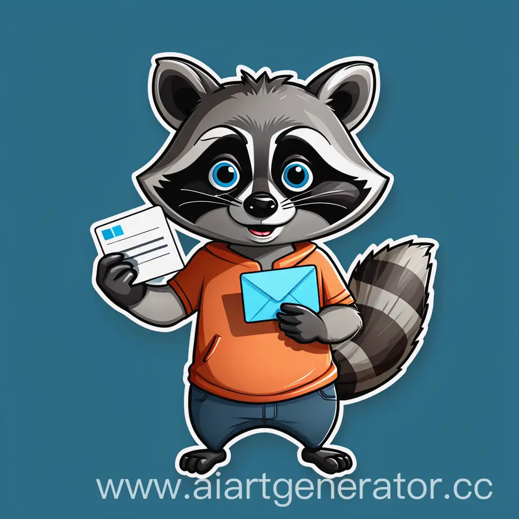 Cartoon-Raccoon-Holding-Business-Card-Sticker-for-Telegram