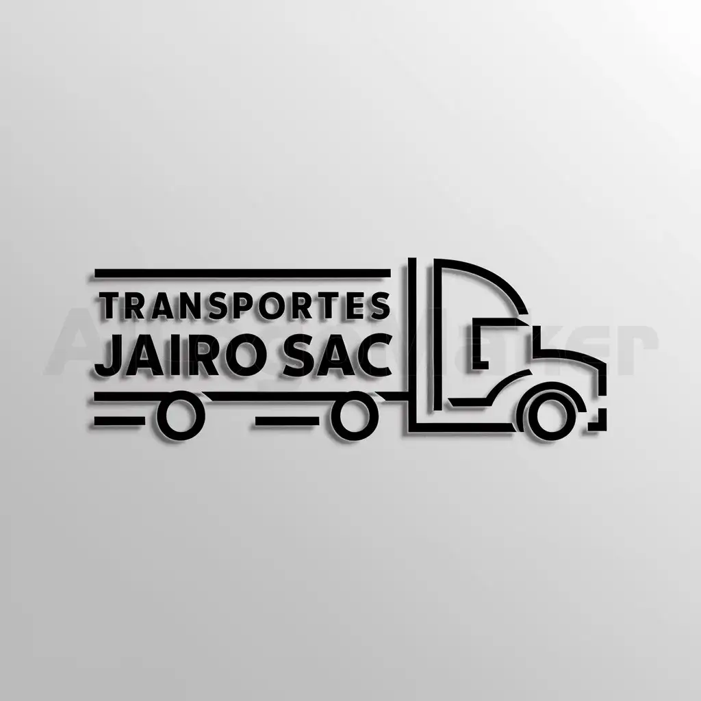 a logo design,with the text "Transportes Jairo SAC", main symbol:Camión,Minimalistic,be used in Others industry,clear background