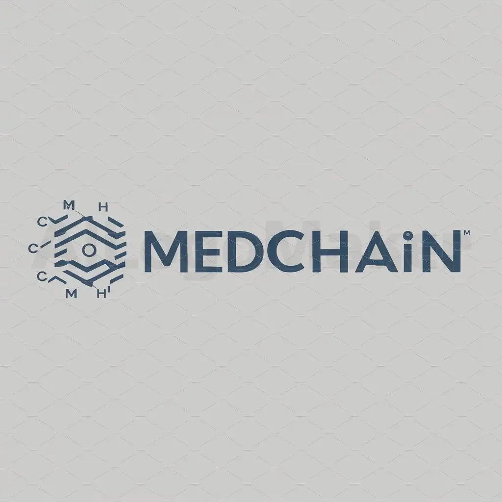 a logo design,with the text "MedChain", main symbol:blockchain and medicine,Moderate,be used in Technology industry,clear background