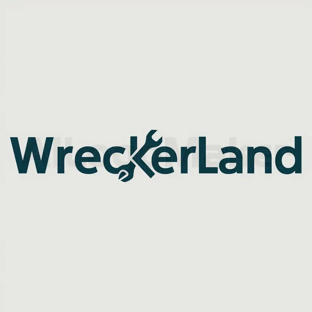 a logo design,with the text "Wreckerland", main symbol:Logo is One word Wreckerland,Moderate,clear background