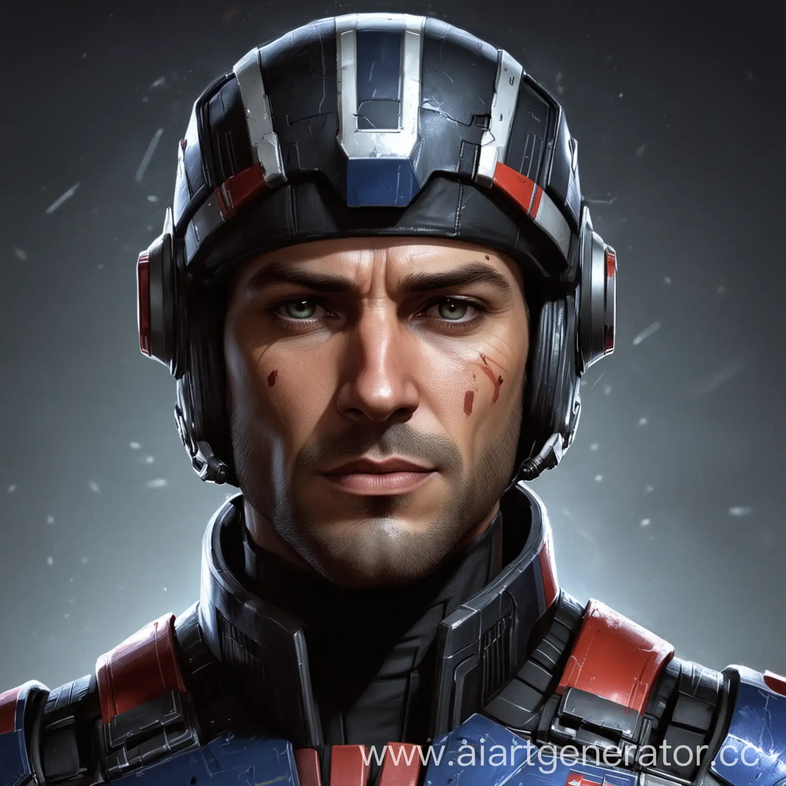 Mass effect портрет капитана шепард в шлеме