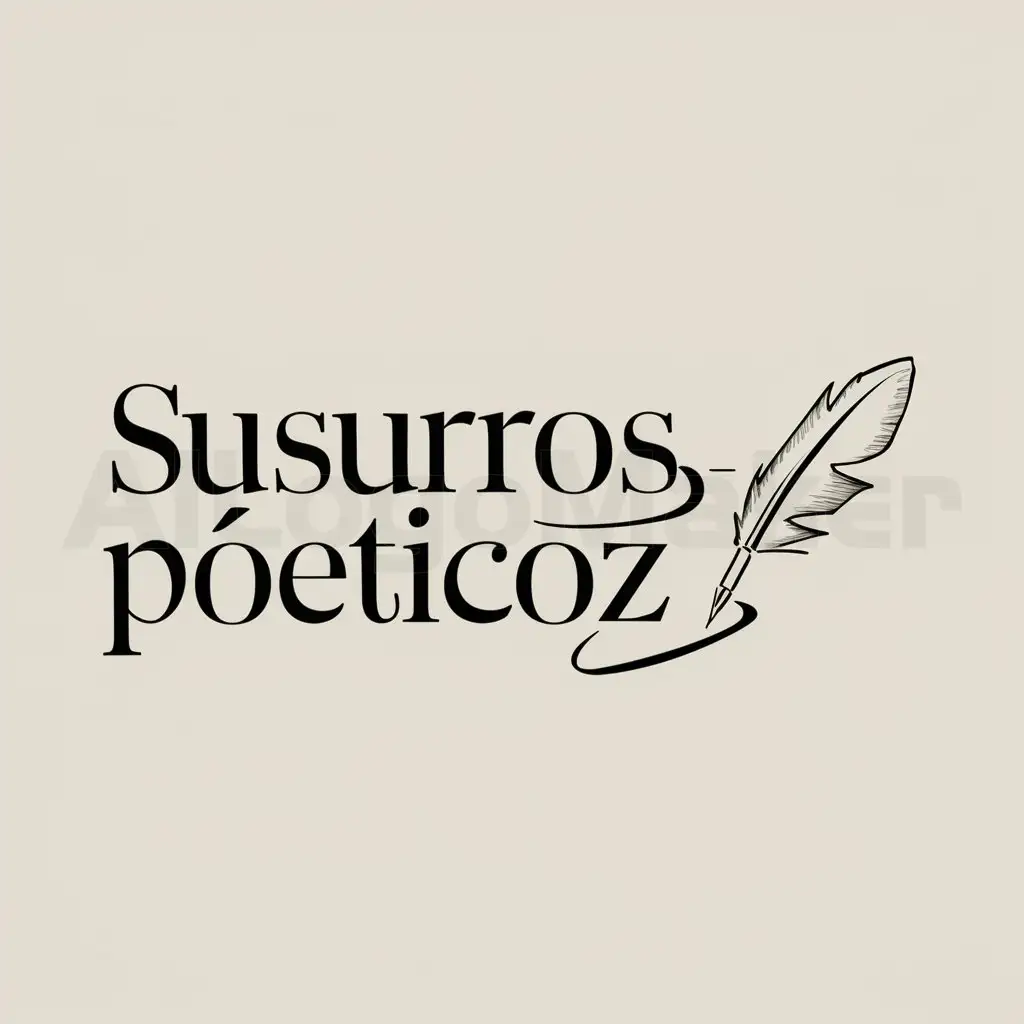 a logo design,with the text "Susurros_poeticoz", main symbol:a pen for writing,Moderate,be used in Internet industry,clear background