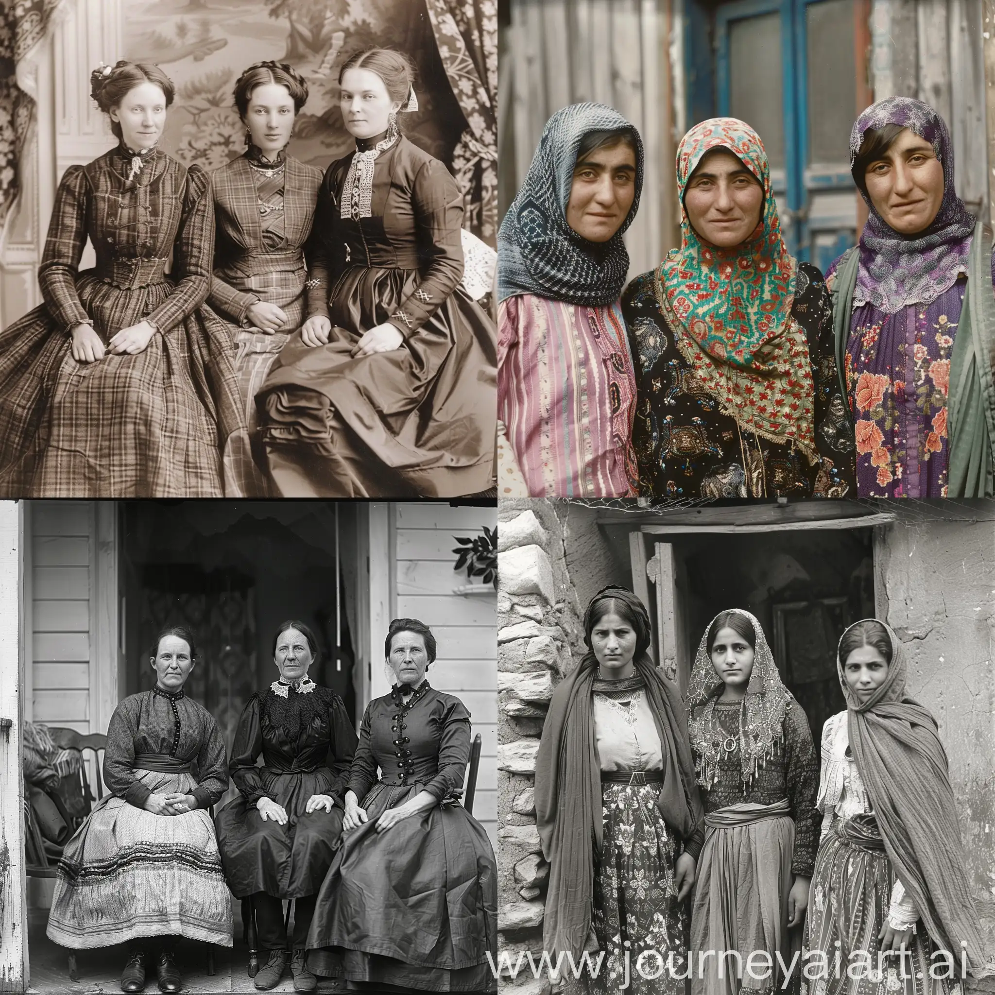 Vintage-Women-in-Family-Customs-Art