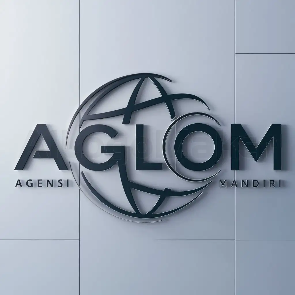 a logo design,with the text "AGLOM", main symbol:AGENSI GLOBAL MANDIRI,complex,be used in Technology industry,clear background