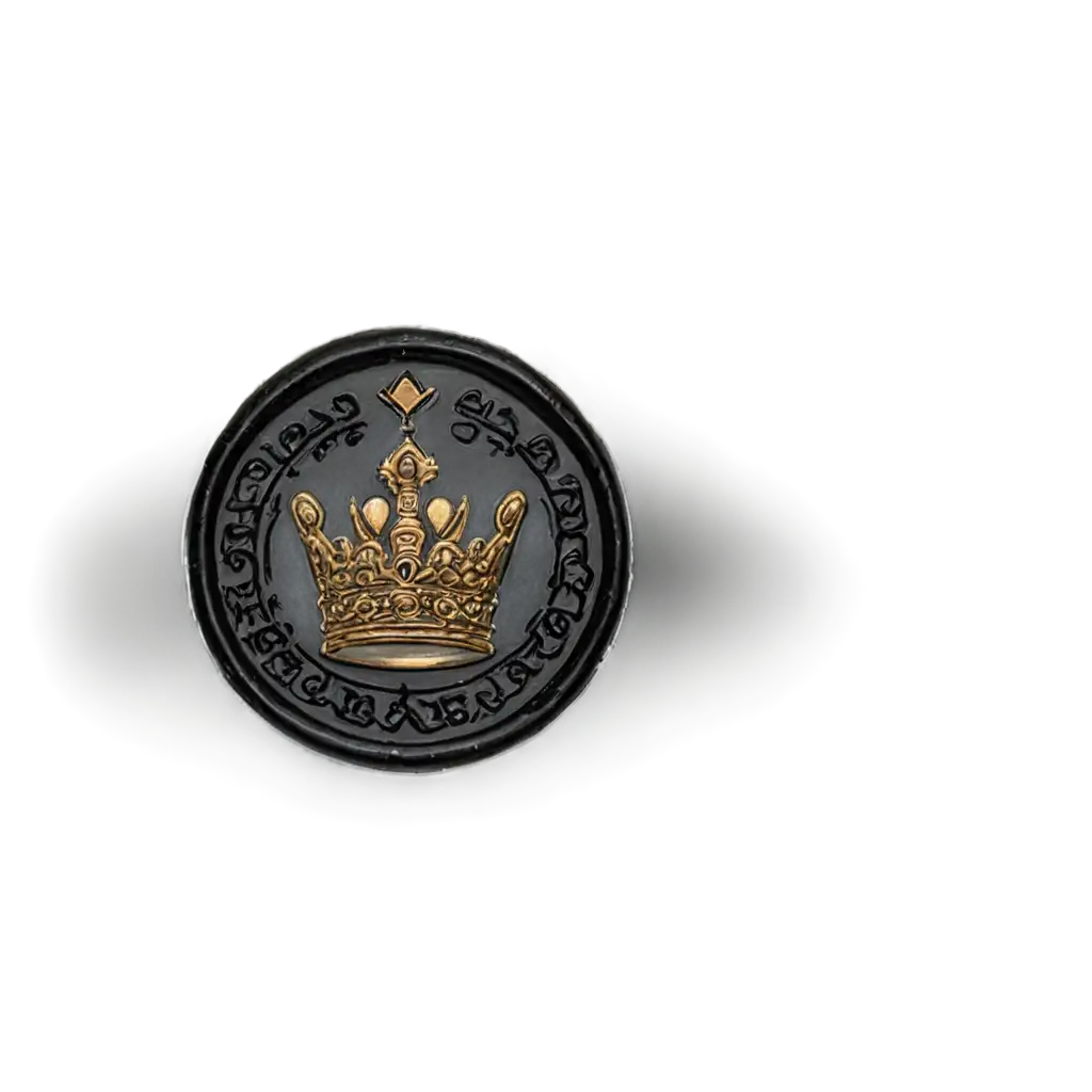 a wax seal with a crown in the center