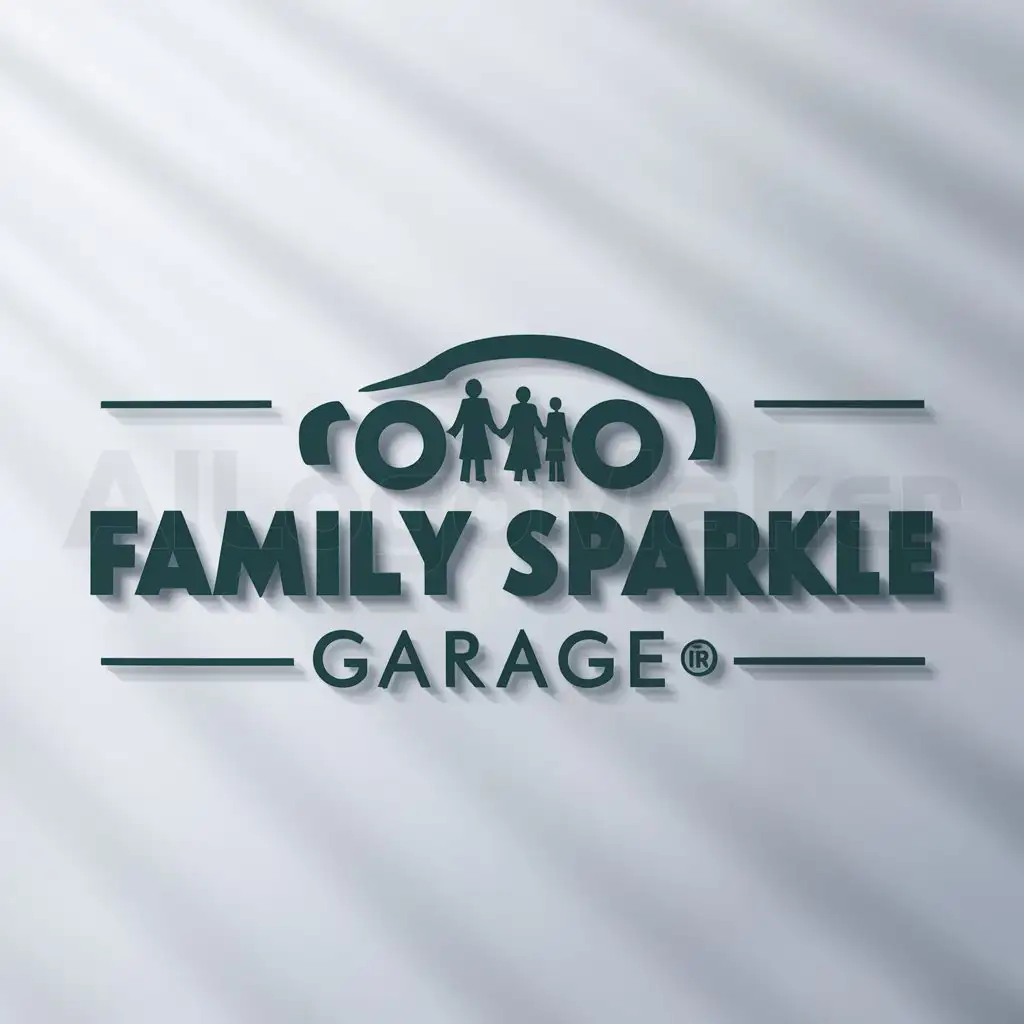 a logo design,with the text "family sparkle garage", main symbol:autos and families,Moderate,be used in Automotive industry,clear background