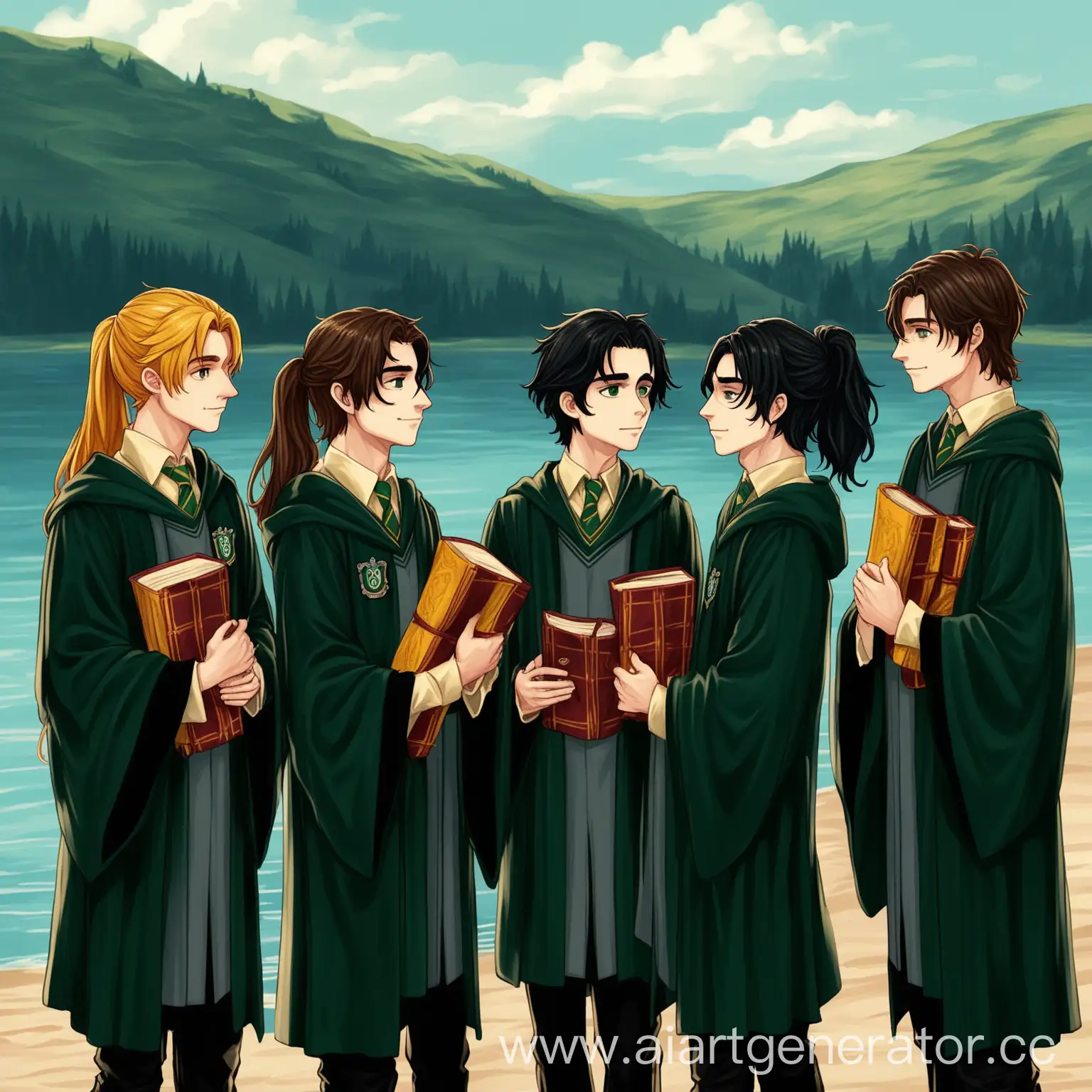 Hogwarts-Students-Conversing-at-Lakeside