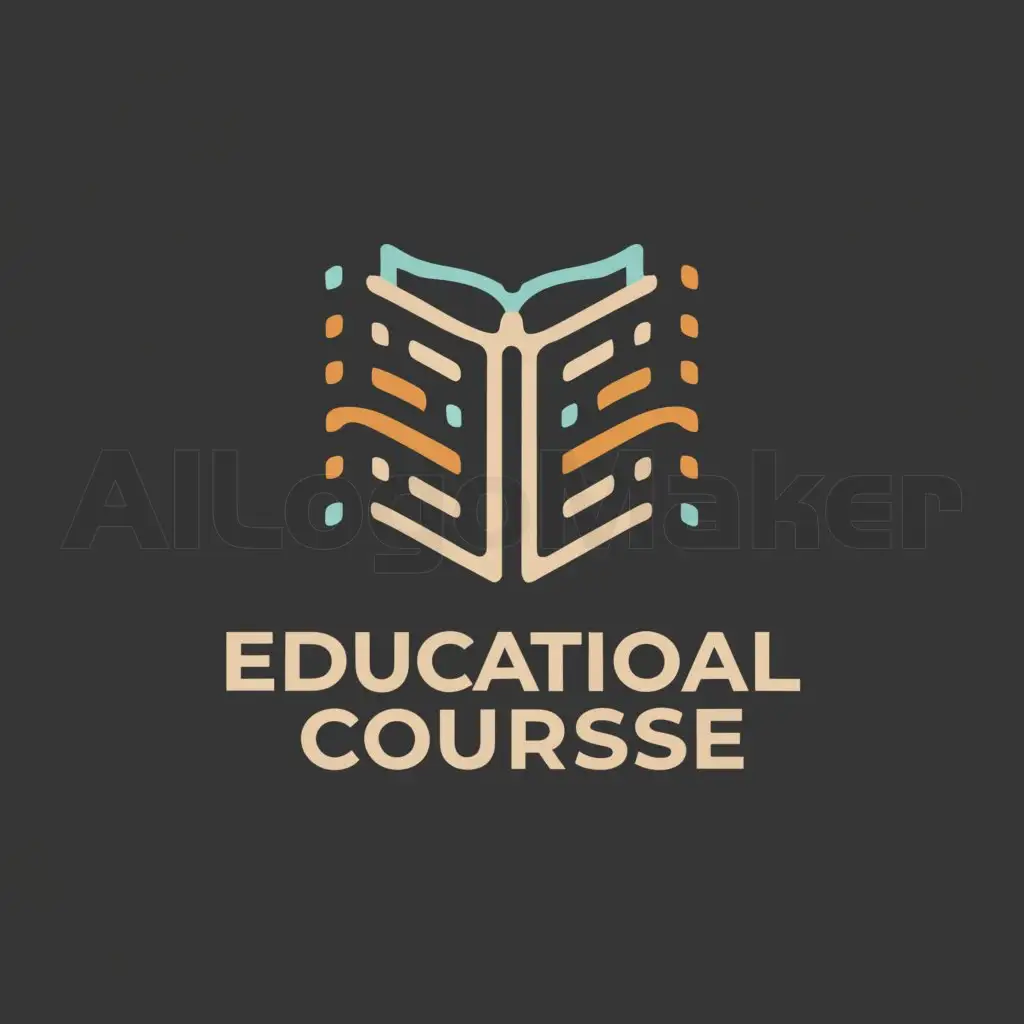 a logo design,with the text "Educational course", main symbol:Textbook,complex,be used in Education industry,clear background