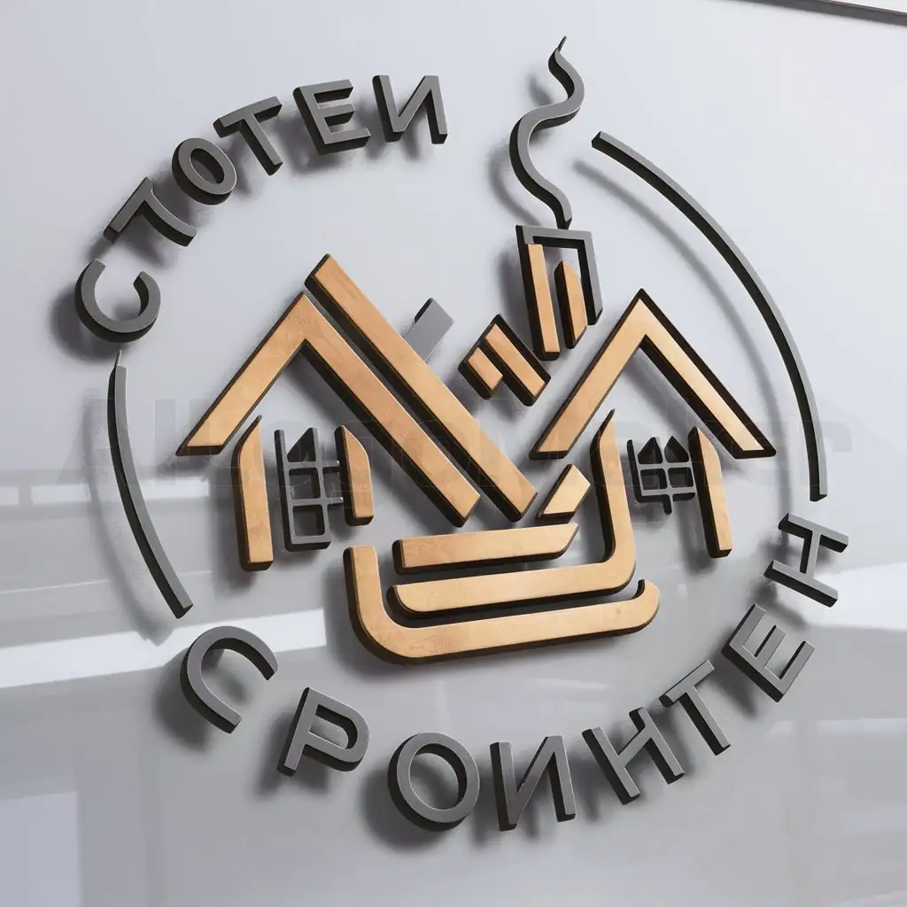 a logo design,with the text "строитель", main symbol:derevyannyy dom,complex,clear background