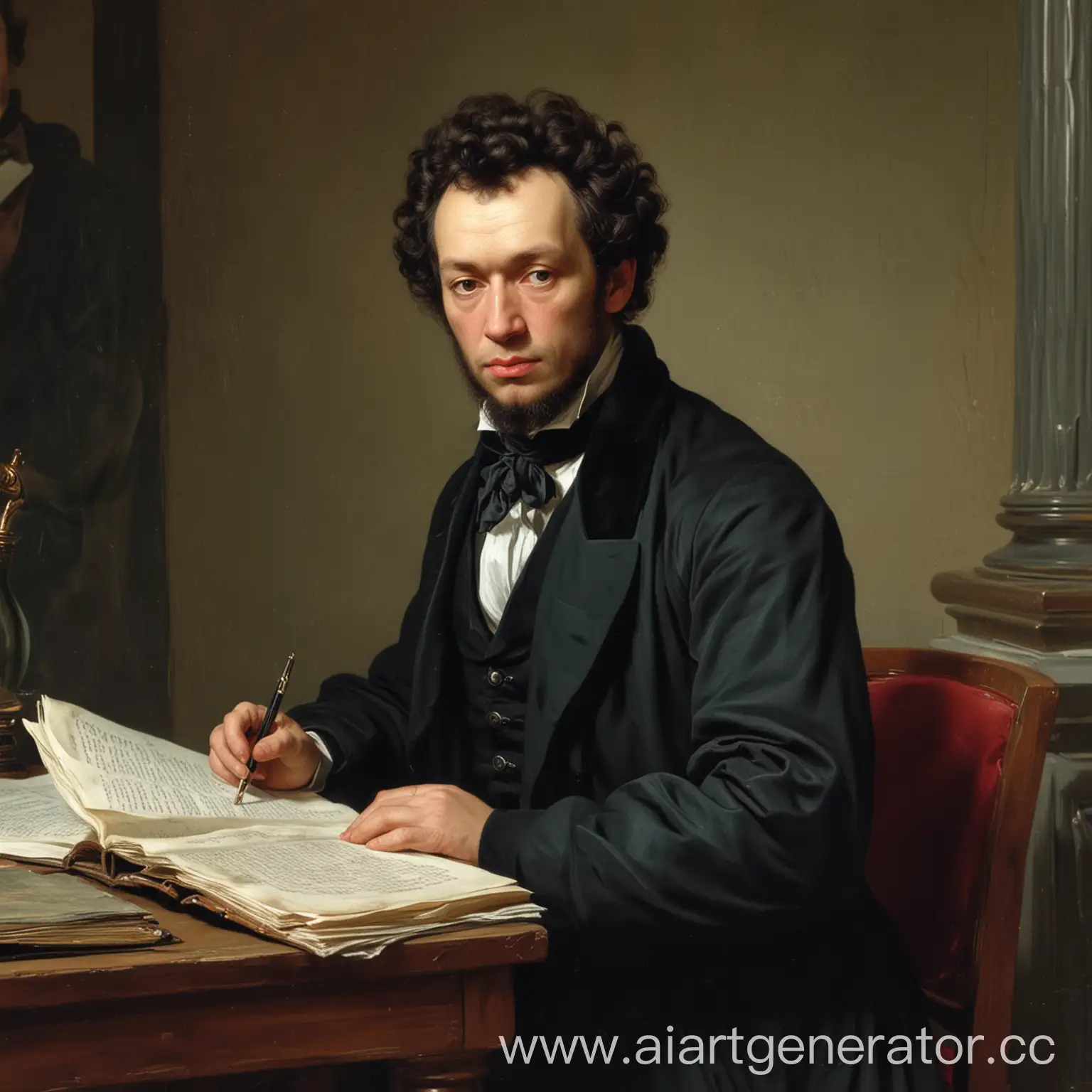 Alexander-Pushkin-Studying-Documents-in-the-Hermitage