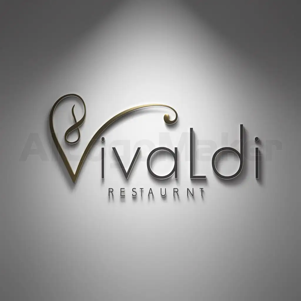 a logo design,with the text "Vivaldi", main symbol:skripach,Minimalistic,be used in Restaurant industry,clear background