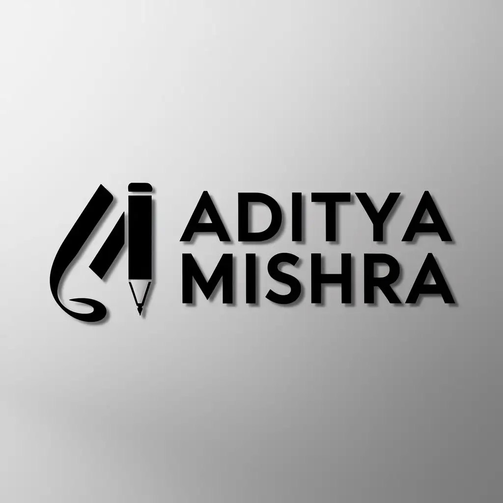 a logo design,with the text "Aditya Mishra", main symbol:Graphic designer,Moderate,clear background