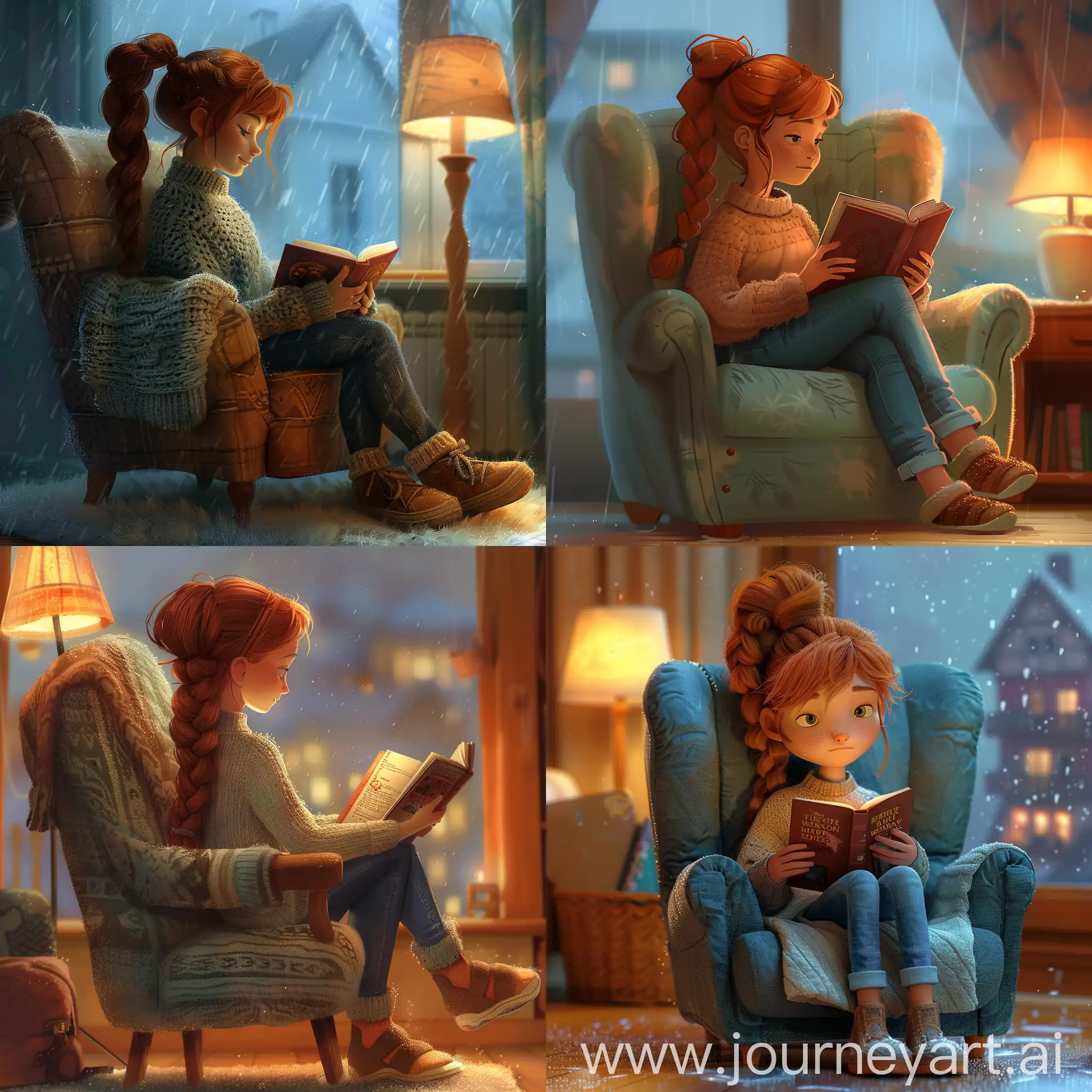 RedHaired-Teen-Immersed-in-Adventure-Book-in-Cozy-Rainy-Day-Setting