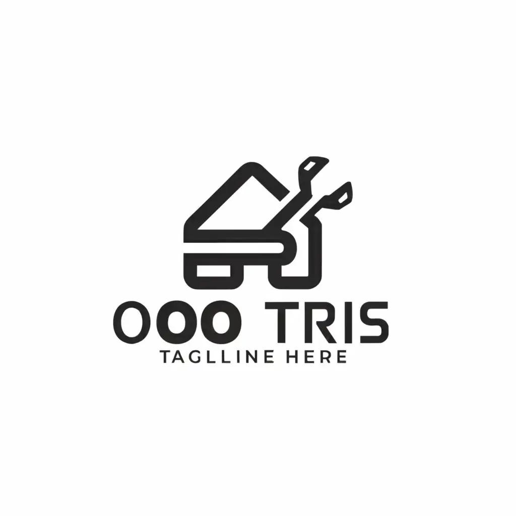 a logo design,with the text "OOO TRis", main symbol:house,Minimalistic,be used in Construction industry,clear background