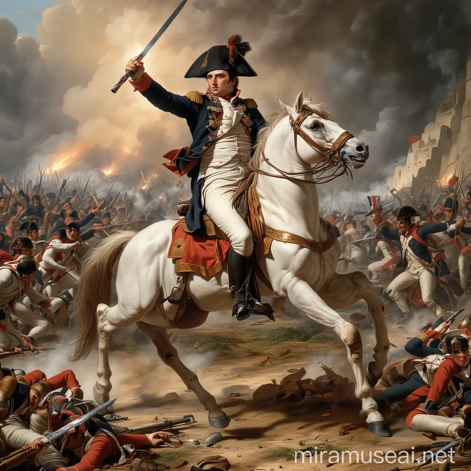 Napoleon Leading Troops in Battle
