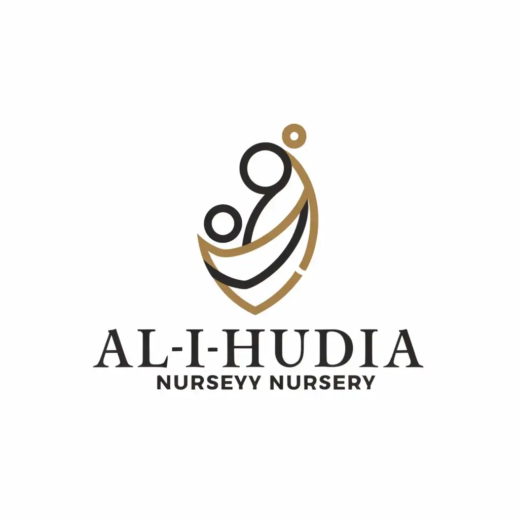 a logo design,with the text "Al-Huda Nursery", main symbol:child, care, mother,مُعقد,be used in الترفيه industry,clear background