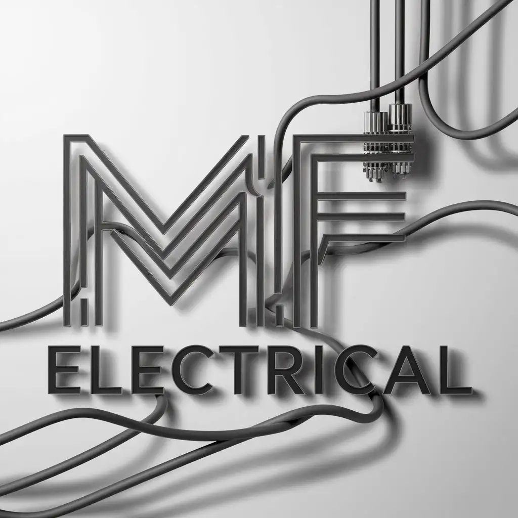 a logo design,with the text "MF Electrical", main symbol:ELECRICAL WIRE,complex,clear background