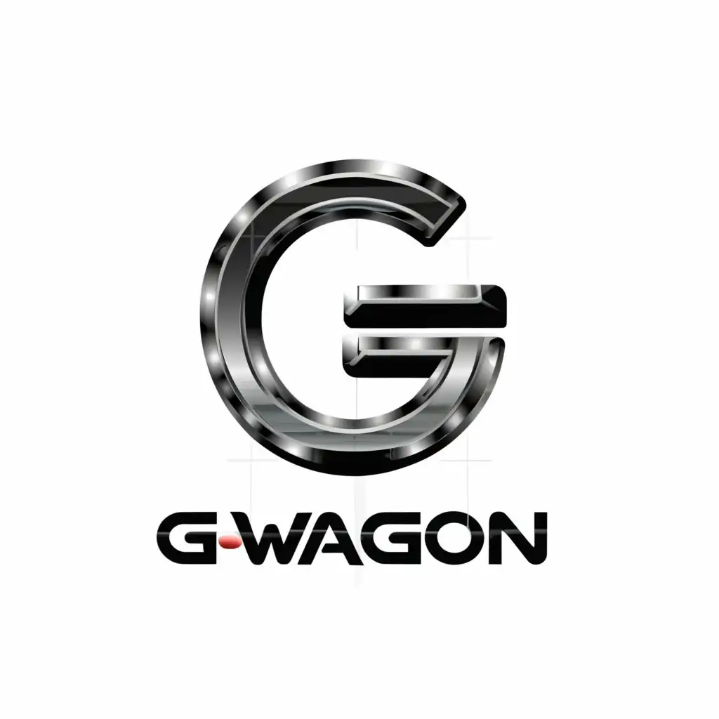 a logo design,with the text "G-Wagon", main symbol:G-Wagon  letter logo design circle  vector image 

Colors should be black, red, and white reflection led
,Moderate,clear background