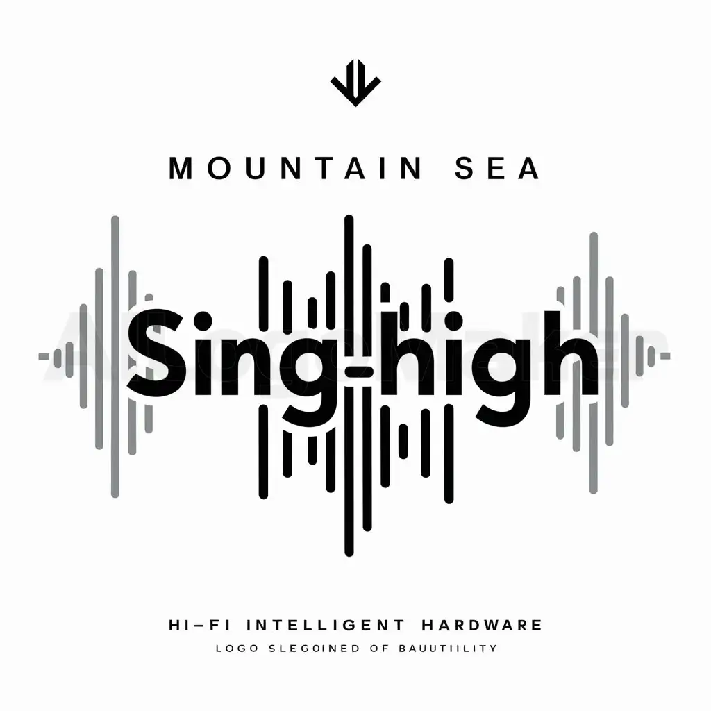 a logo design,with the text "mountain sea", main symbol:SingHigh,Moderate,be used in Hi-Fi intelligent hardware industry,clear background