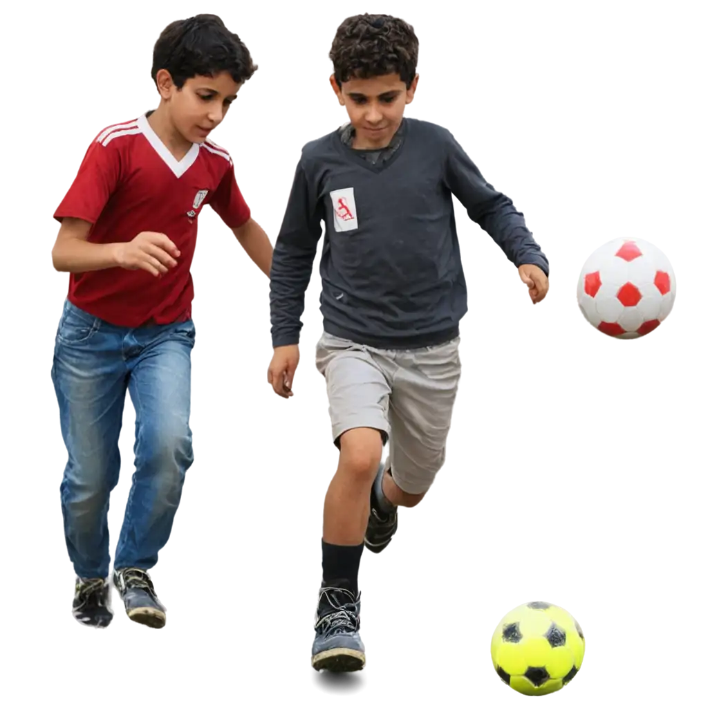 syrian children playing football