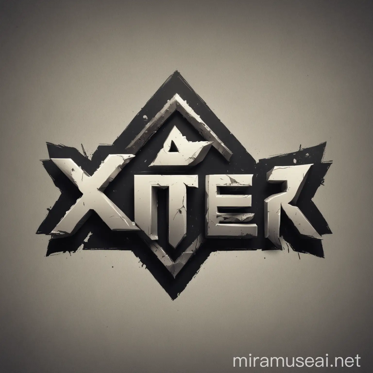 Create a logo of XTER with web 3 icon . Let there be the words XTER and XTERIOGAMES VISIBLE 