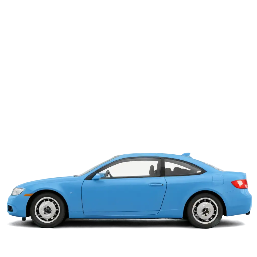 side view of a blue cartoon car 