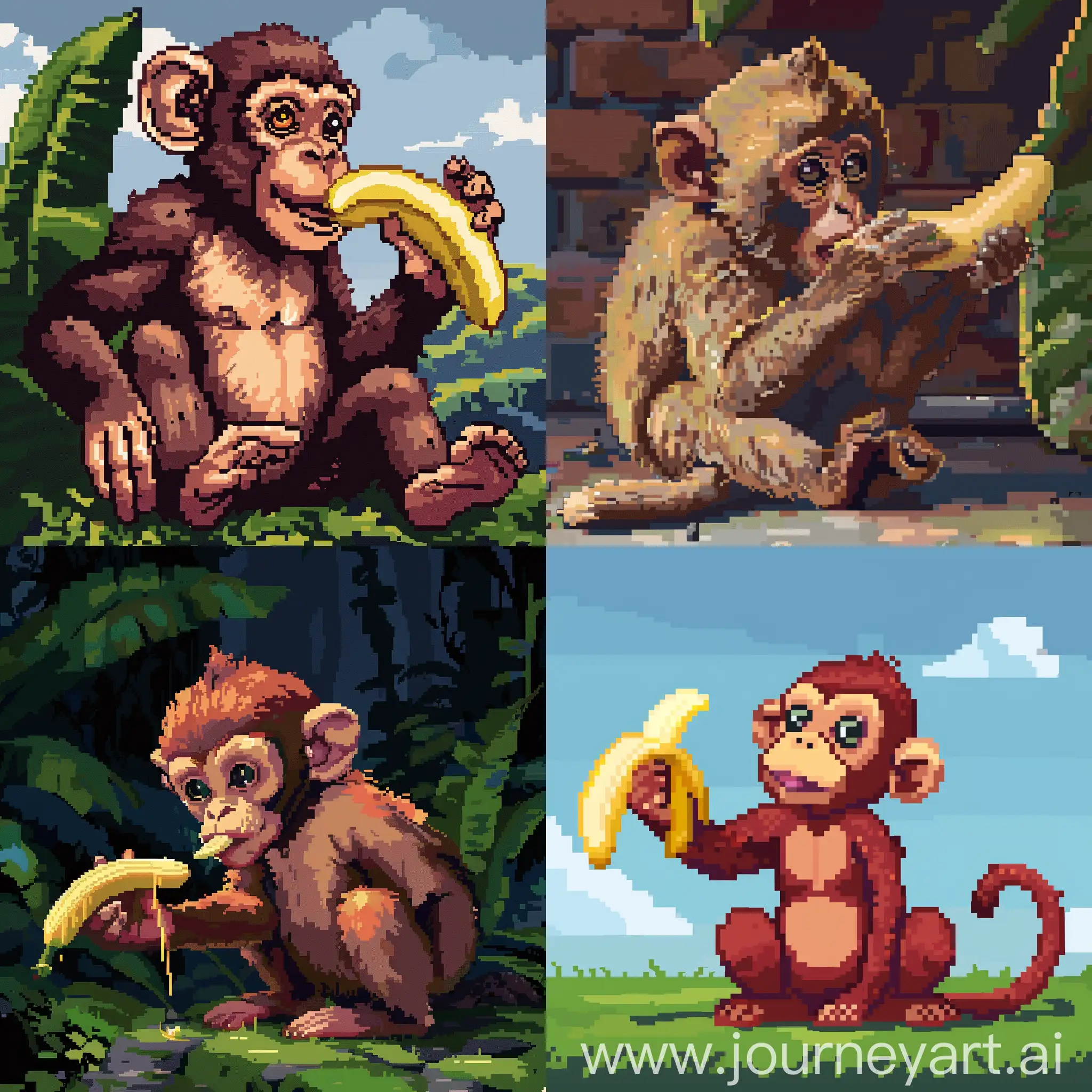 NFT-Style-Pixel-Monkey-Enjoying-a-Banana