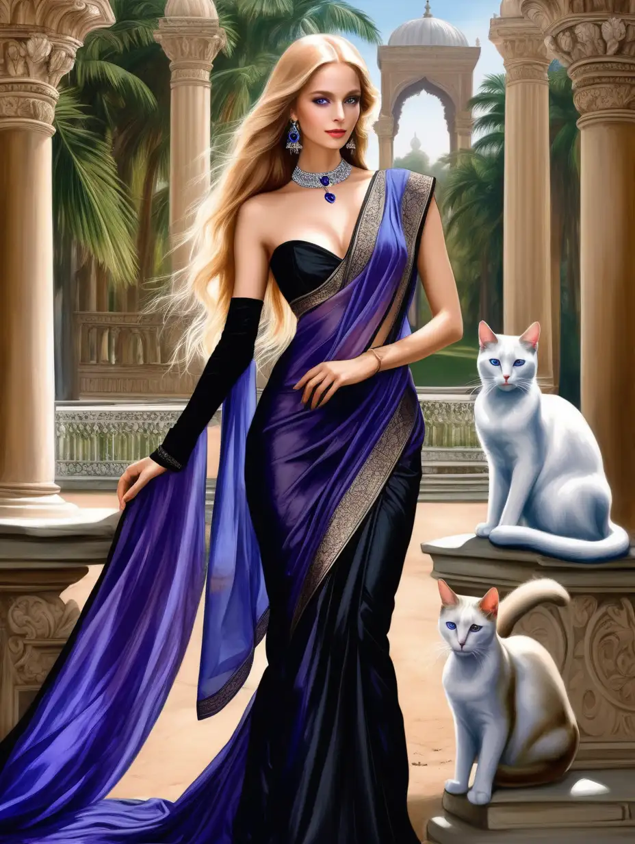 Elegant-Seductress-in-Silk-Aristocratic-Beauty-with-a-White-Cat